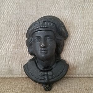 Vintage Christopher Columbus cast iron match safe
